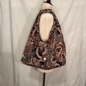 Paisley Print Corduroy Hobo Bag boho look